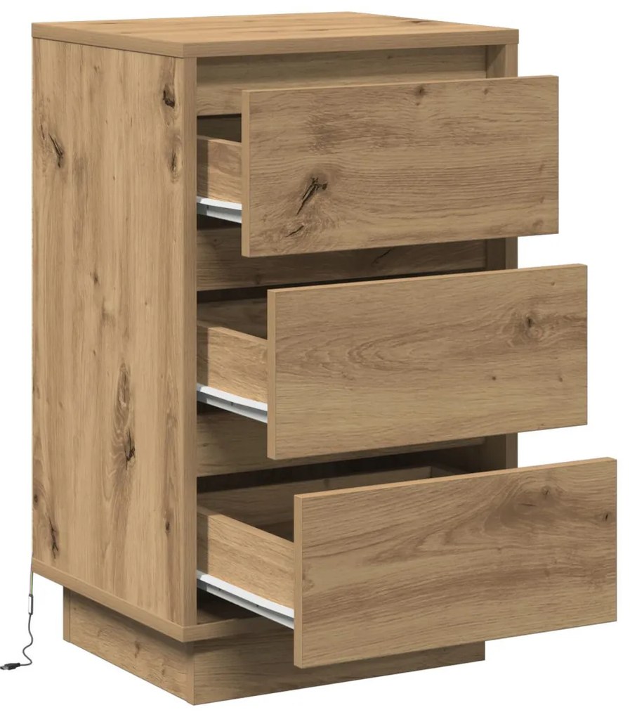 Éjjeli Szekrény LED-del Artisan Oak 39x34.5x65 cm Mérnöki Fa
