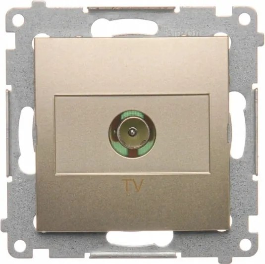 Simon 54 Szimpla Tv Antenna Aljzat Végzáró Süllyesztett Arany Matt