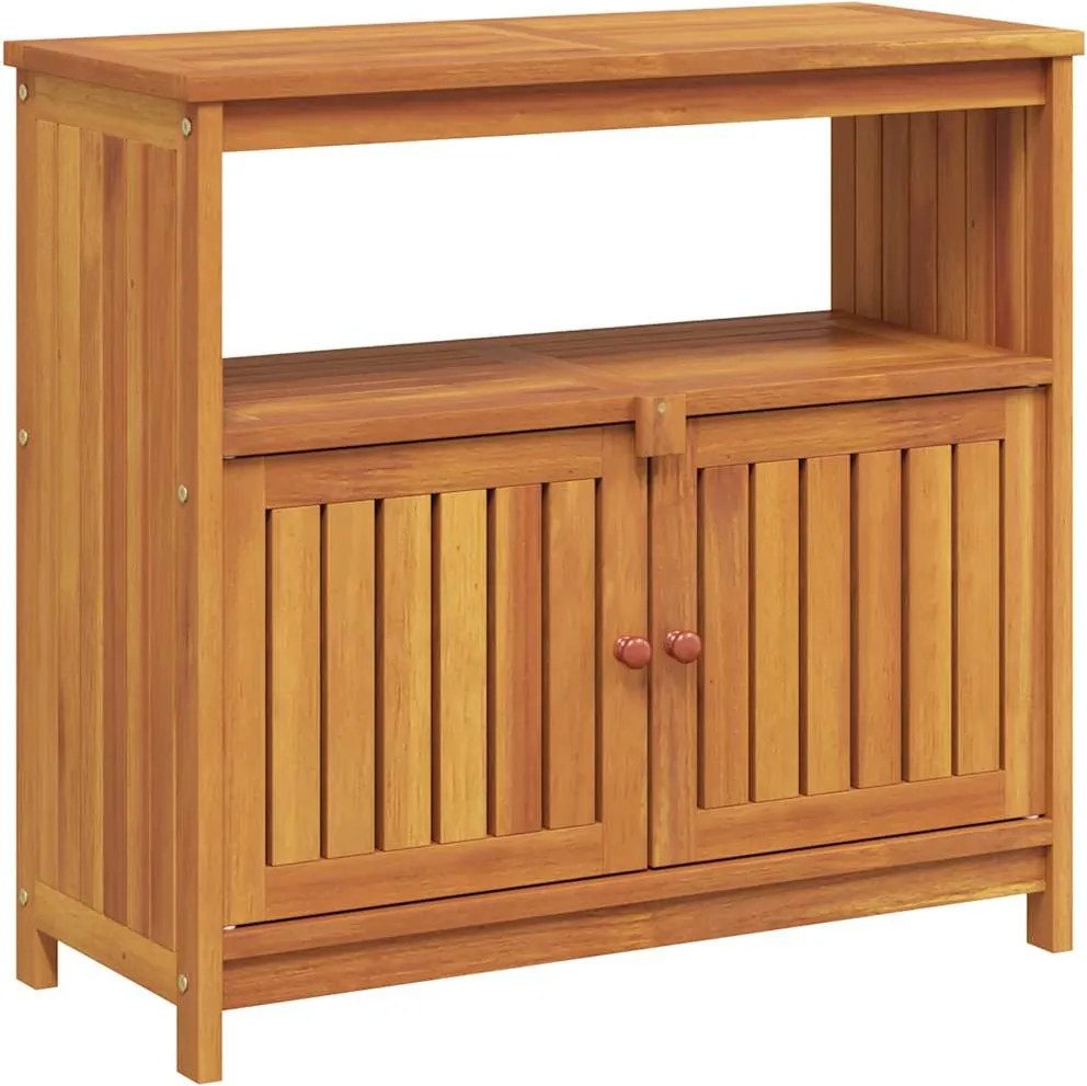 vidaXL tömör akácfa kerti tálalóasztal 80 x 35 x 75 cm