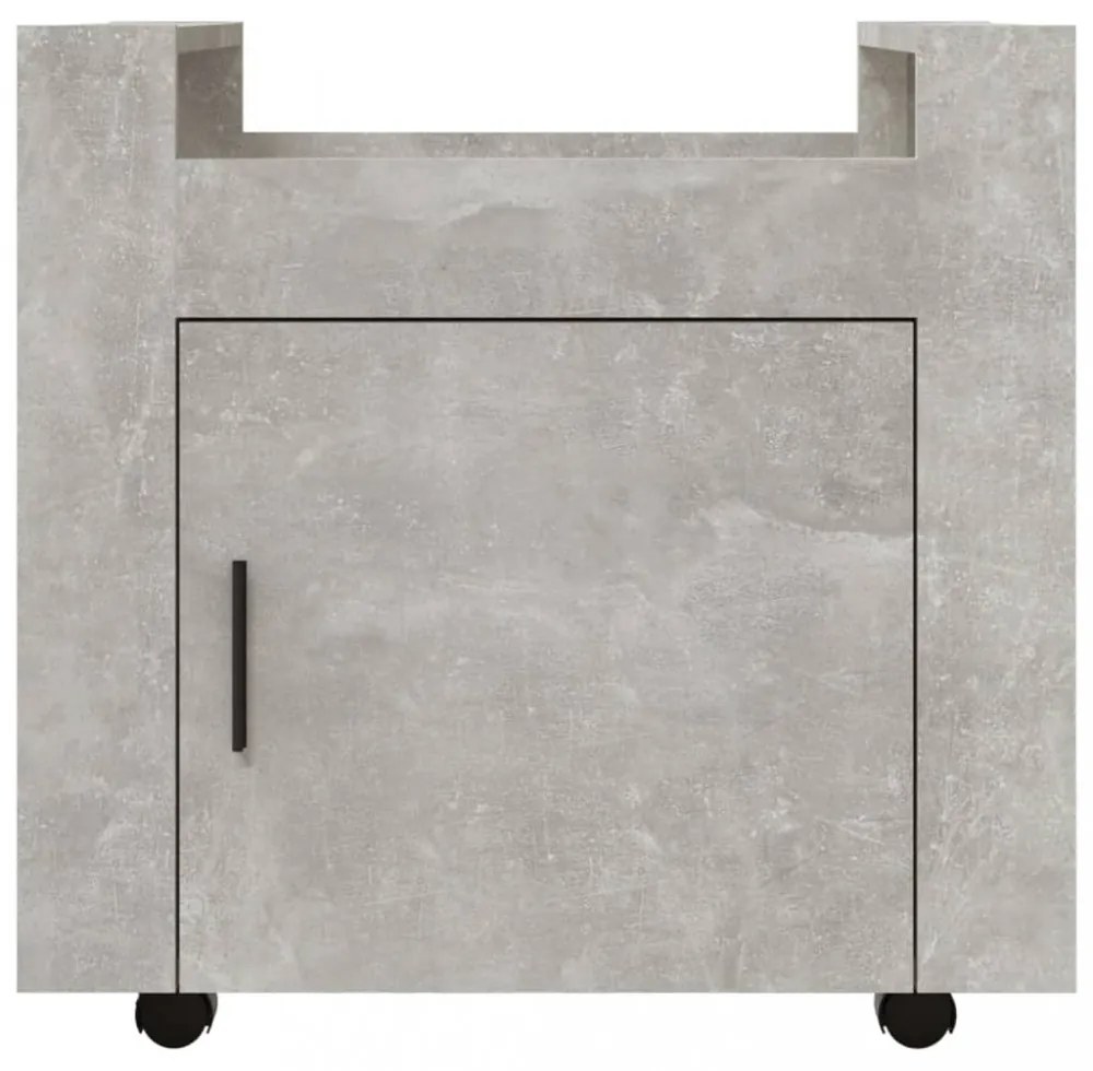 betonszürke szerelt fa asztal-kocsi 60 x 45 x 60 cm