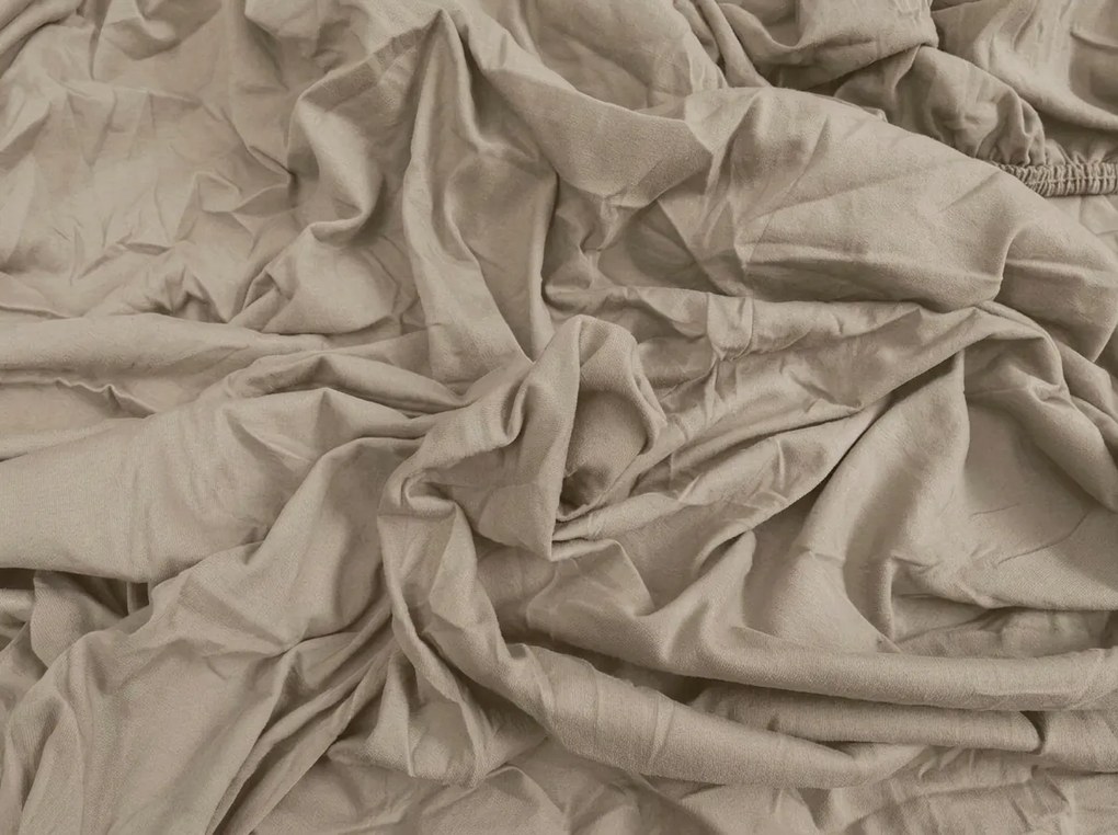 Jersey lepedő világosbarna 90 x 200 cm