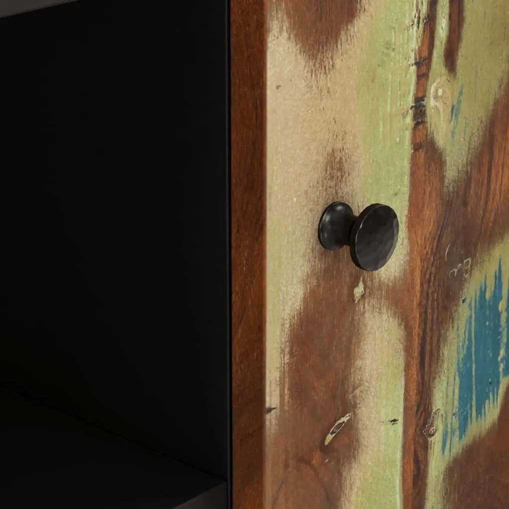 tömör 2 ajtós újrahasznosított fa tálalószekrény 90x33x75 cm