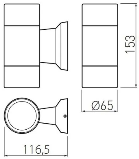 Lámpa Fali lámpa BALEO MINI, 2 irányú, 2XGU10, 143*65*115, IP 54 (Ø63mm)