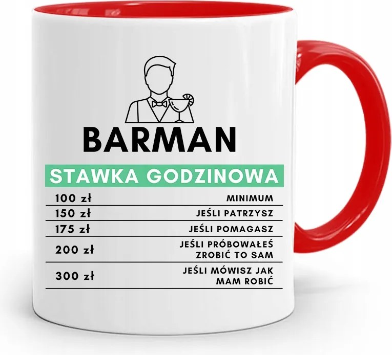 Piros Bögre Csaposnak Óradíj Nyomtatott Fényképpel