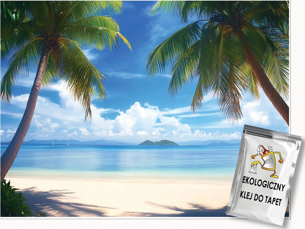 Fotótapéta Tengerpart Pálmafák Tenger Tájkép Falra Hálószoba Nappali 150x105