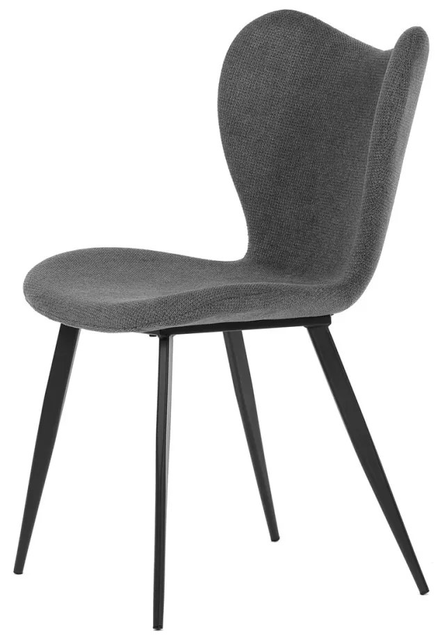 Scaun modern din țesătură de culoare gri cu picioare metalice negre. DCL-1031
