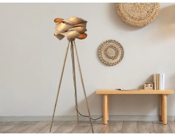 Fából készült állólámpa 1xE27/60W/230V tömör/furnér/kőris