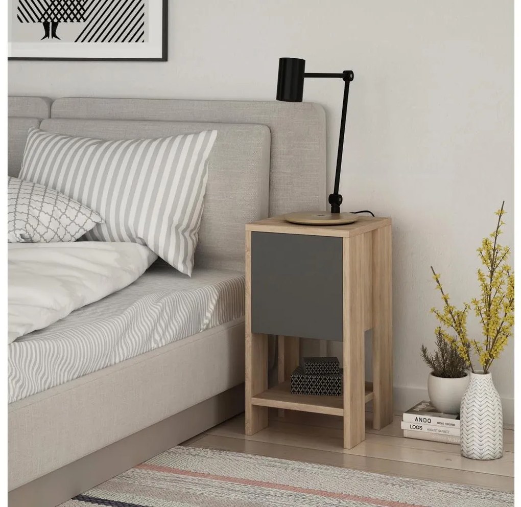 EMA éjjeli szekrény 55x30 cm barna/szürke