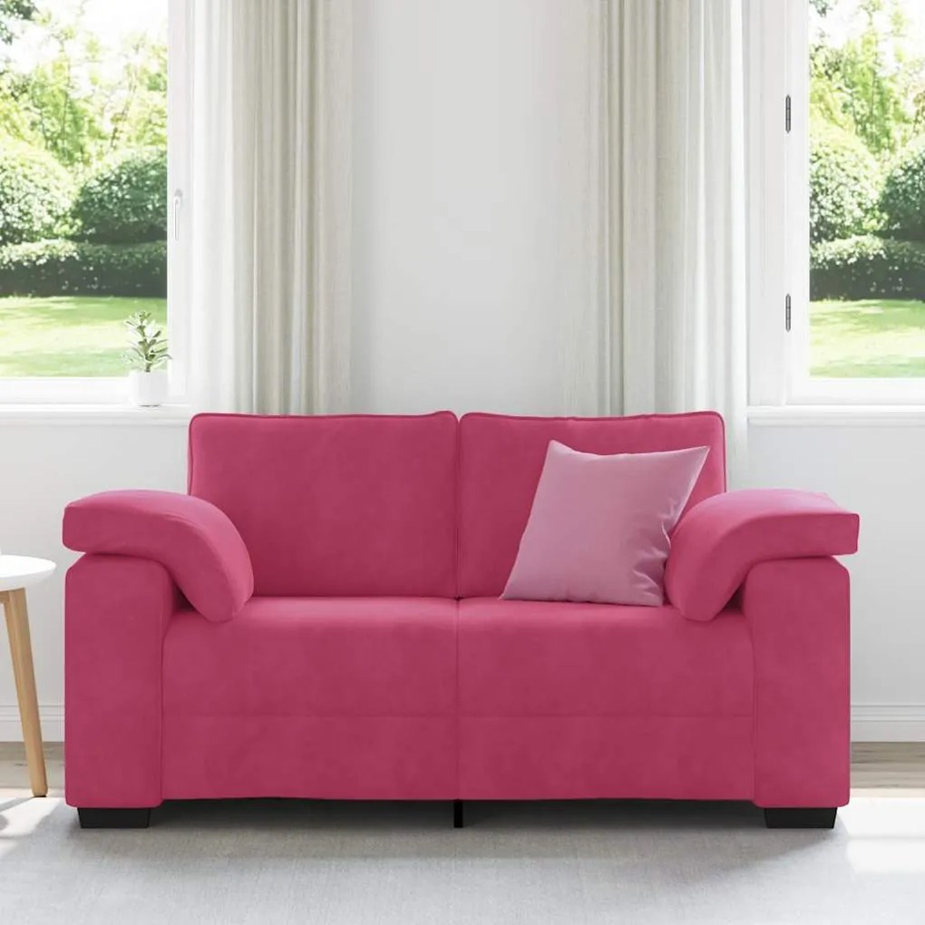 bordó bársony loveseat kanapé 120 cm