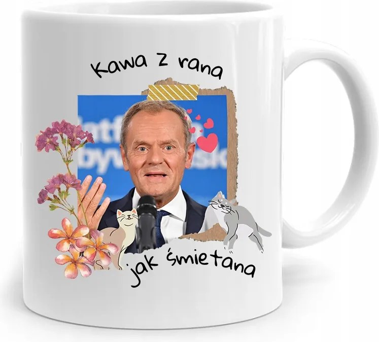 Donald Tusk Bögre Platform Kávé Reggel Ajándék fényképes nyomtatással