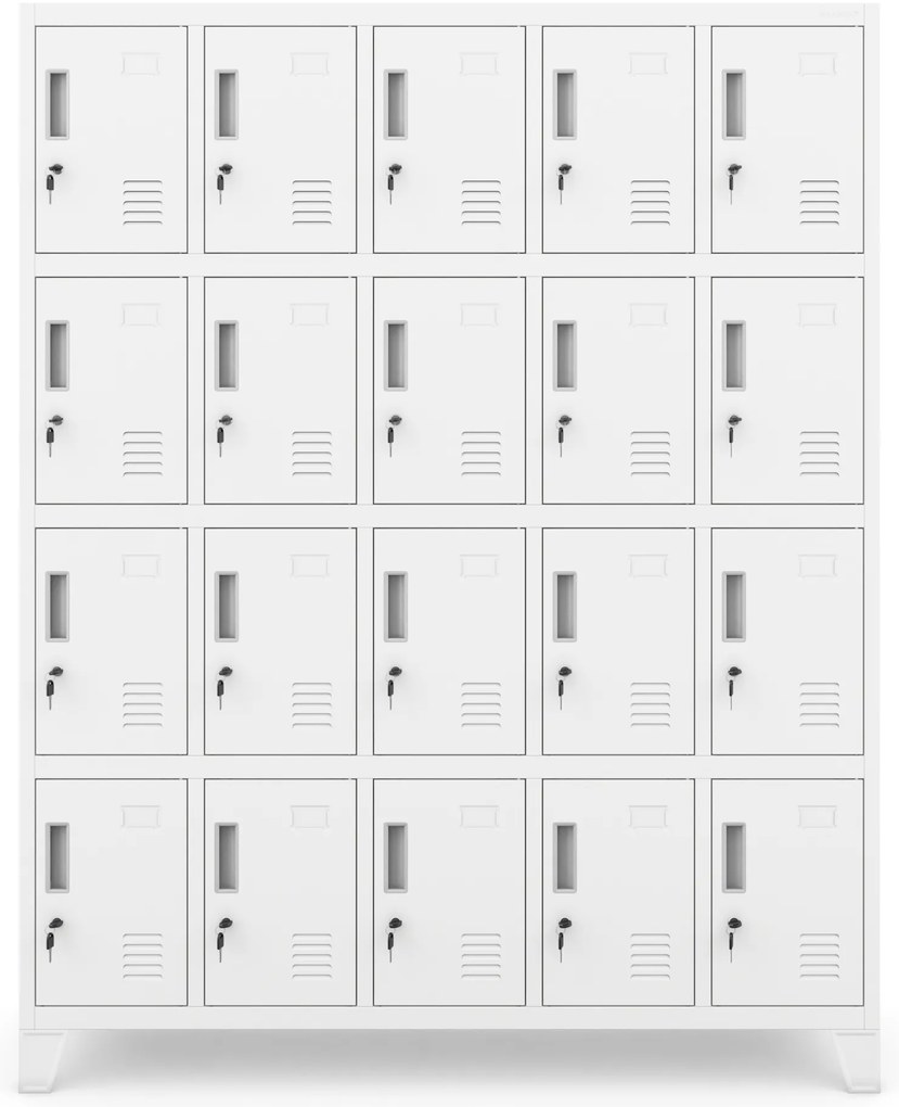 Fémöltözőszekrény ROBERT 1360 x 1720 x 450 mm, fehér