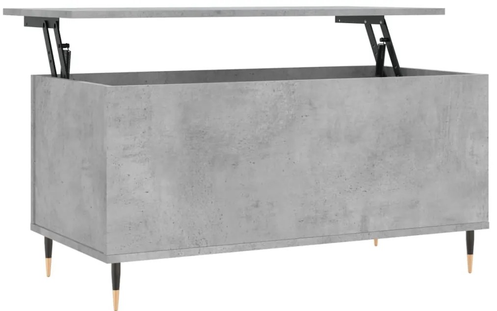 Betonszürke szerelt fa dohányzóasztal 90x44,5x45 cm