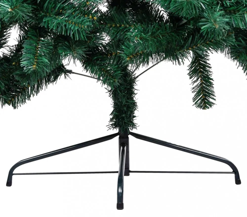 zöld PVC fél műkarácsonyfa állvánnyal 180 cm