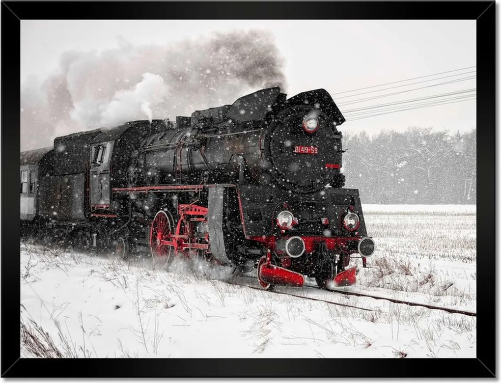 Poszterek keretben 40x30 Mozdony Ol49-59 Hó