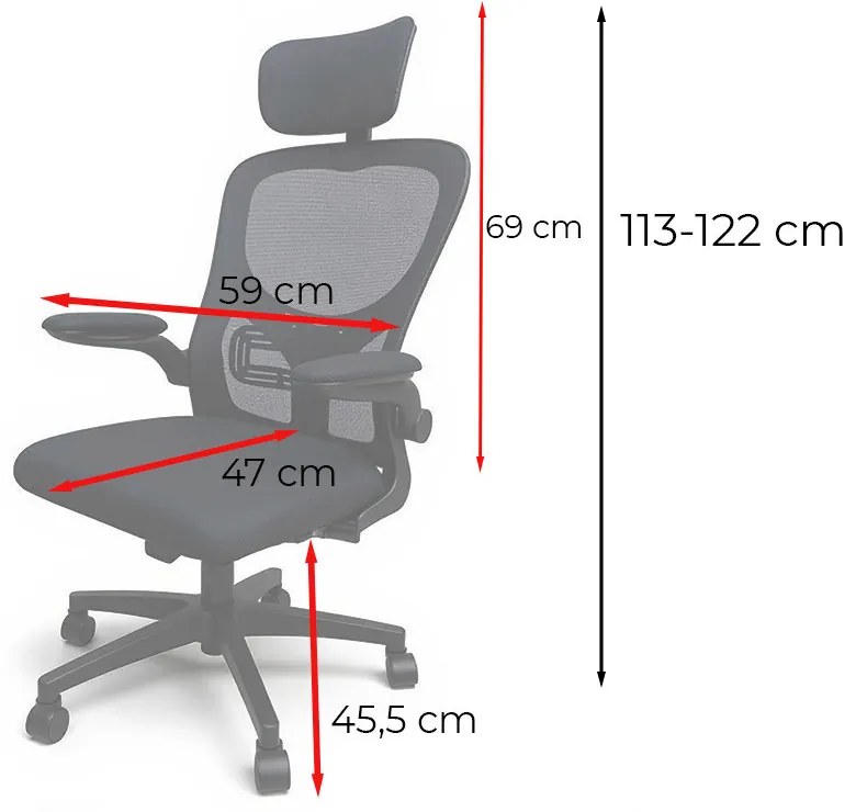 Flexo ergonomikus irodai forgószék deréktámasszal