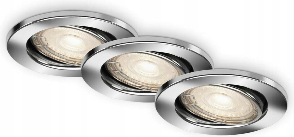 Briloner 3 darabos Led süllyesztett lámpa szett, 5W, króm, dönthető, 86mm, 3000K