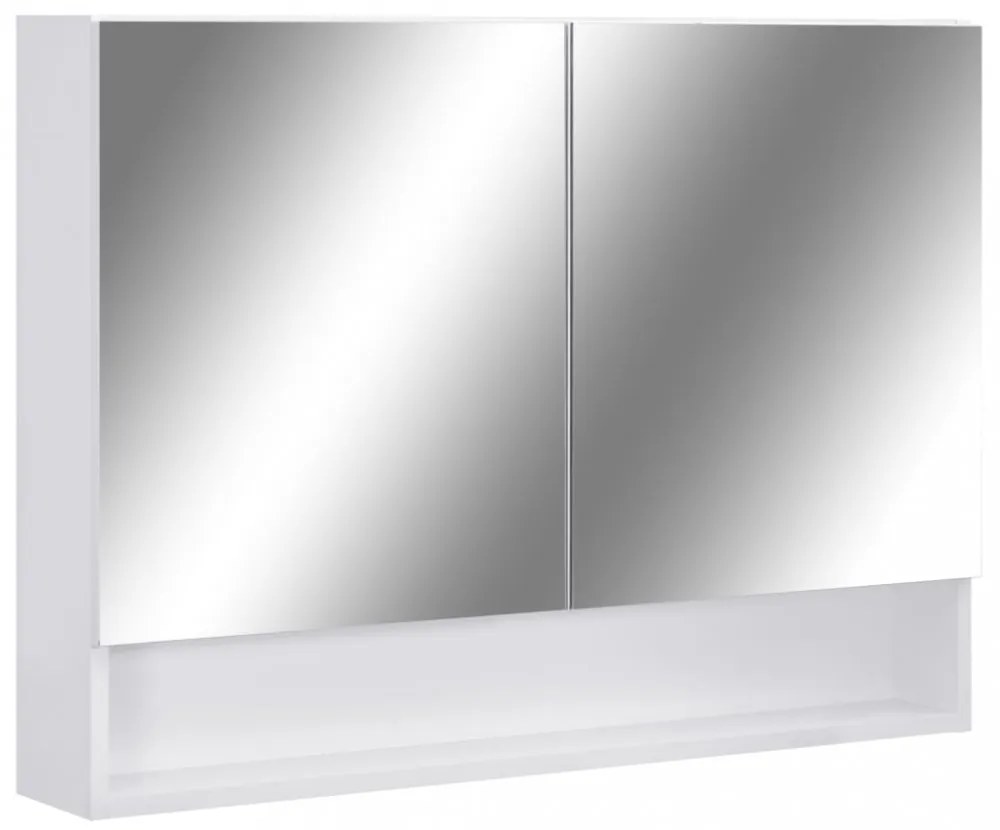 fehér MDF tükrös fürdőszobaszekrény 66 x 17 x 63 cm