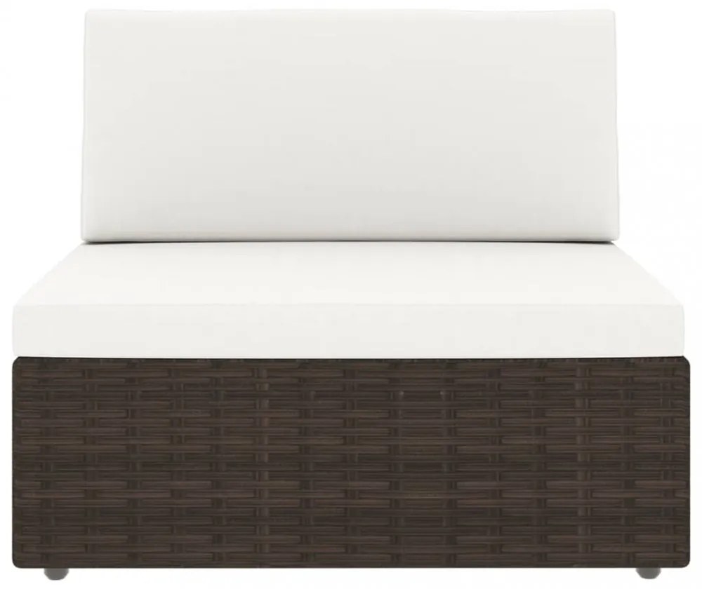 vidaXL 9 részes barna polyrattan kerti ülőgarnitúra párnákkal