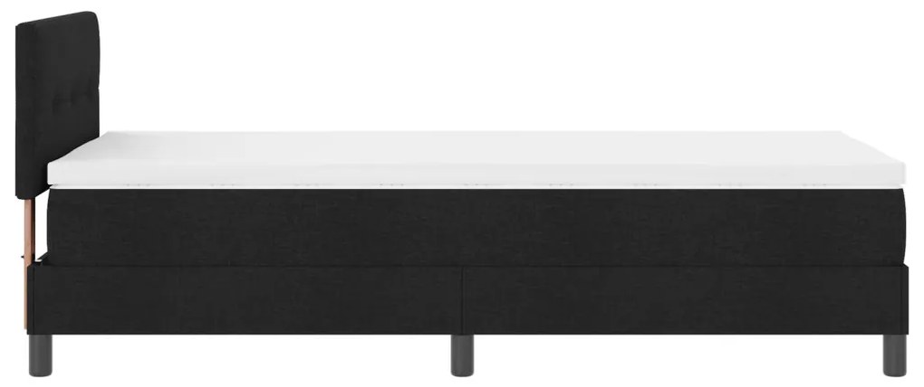 Boxspring Ágy Matrac Karral & LED Fekete 100x200 cm Szövet