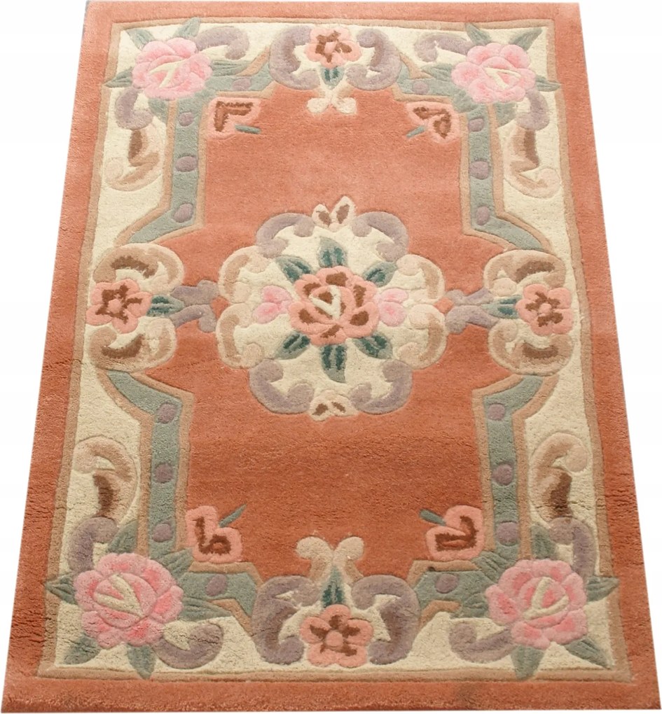Aubusson gyapjú szőnyeg 60x90 barackszínű