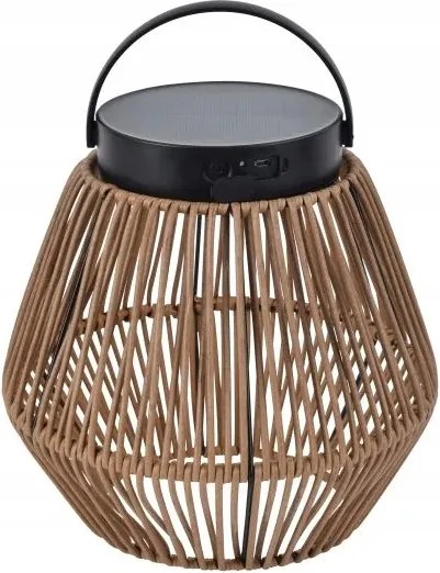 Lutec Coppa LED-es napelemes asztali lámpa 2.8W Rattan IP44 4000K