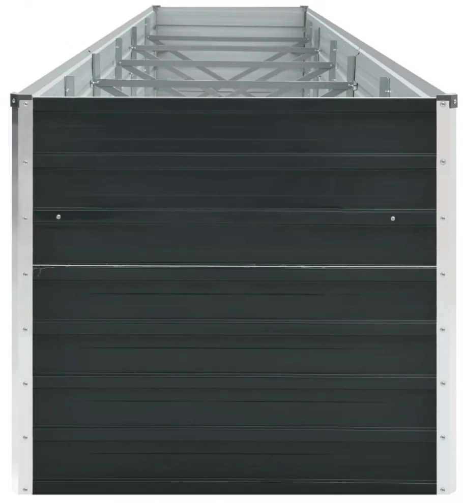 antracitszürke horganyzott acél kerti magaságyás 480x80x77 cm