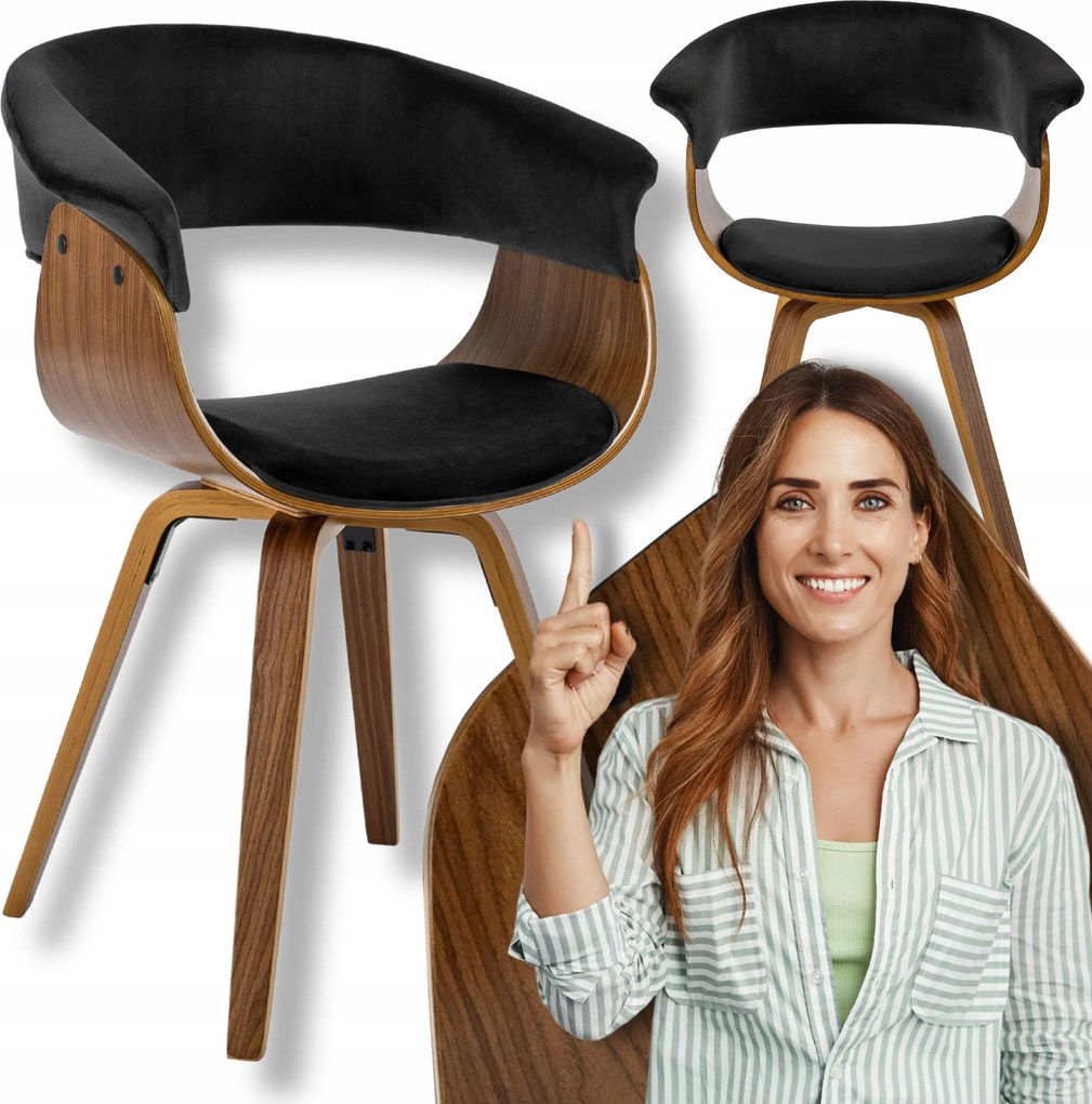 Fa kárpitozott Loft Hajlított Étkező Szék Dió Ohio 2