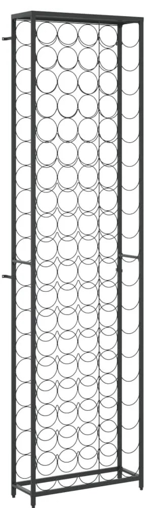 Fekete kovácsoltvas bortartó 95 palackhoz 54 x 18 x 200 cm