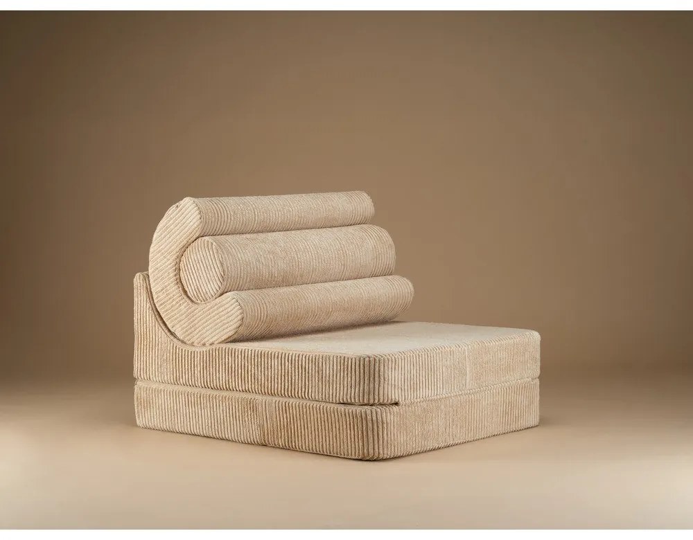 Világosbarna kordbársony gyerek fotel Flipster – Wigiwama