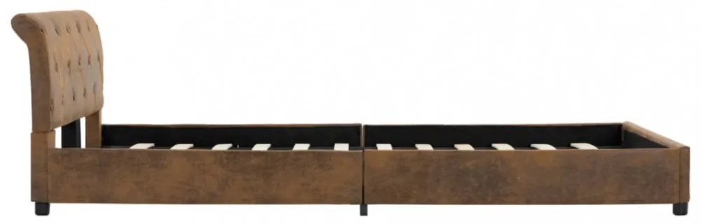 vidaXL barna művelúr ágykeret 120 x 200 cm