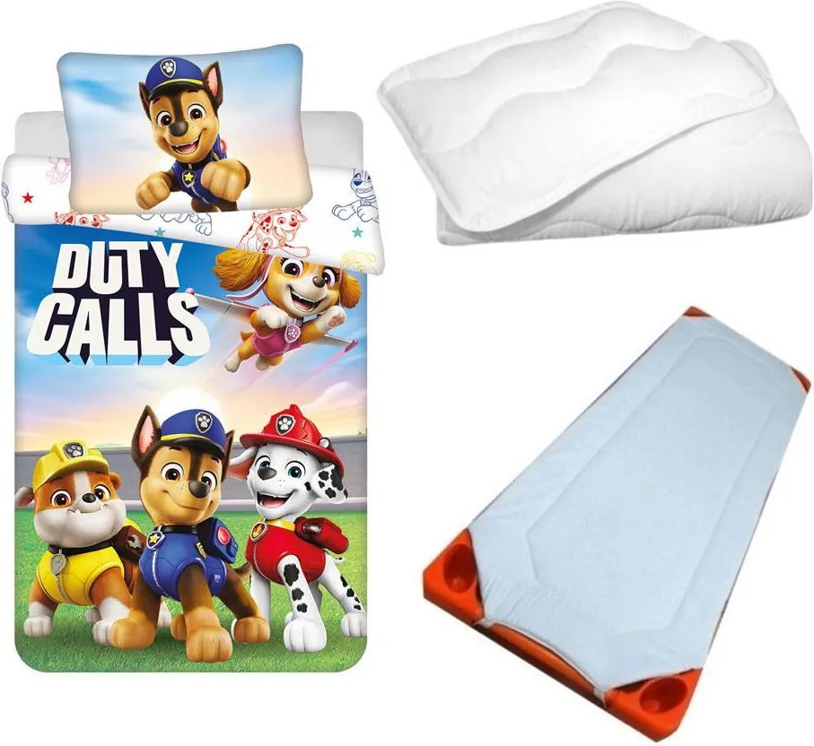 Mancs Őrjárat Duty Calls gyerek, ovis ágyneműhuzat, derékalj és paplan/párna szett 100x135 cm 40x60 cm