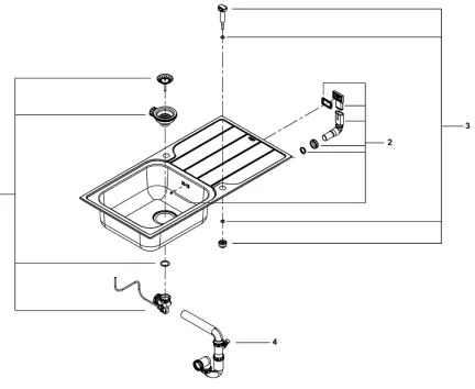 GROHE 31563SD1 - Mosogató K500 1000 × 500 mm rozsdamentes acél
