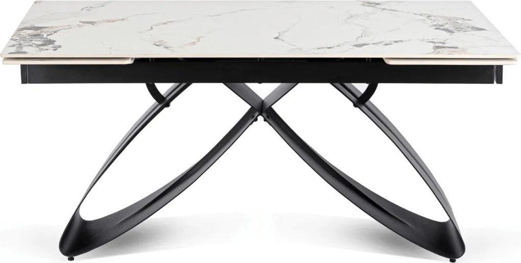 Luigi kerámia kihúzható asztal 160–240 cm, fehér márvány/fekete színben