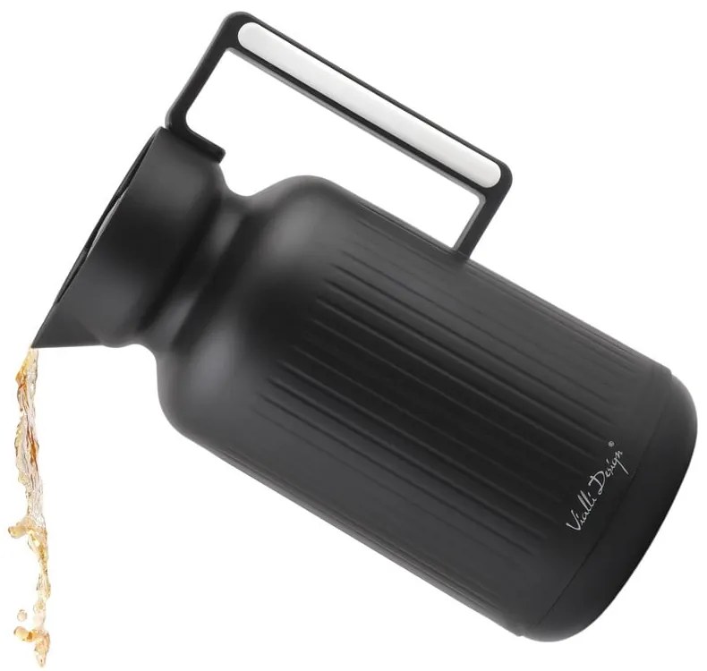 Matt fekete termosz 1 l Lungo – Vialli Design