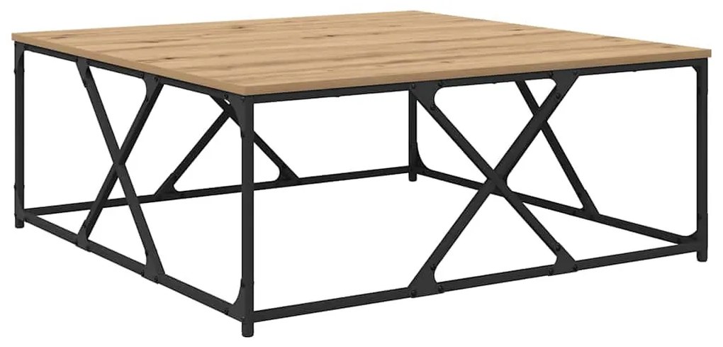 Dohányzóasztal kézműves tölgy 100 x 100 x 40 cm Faanyag