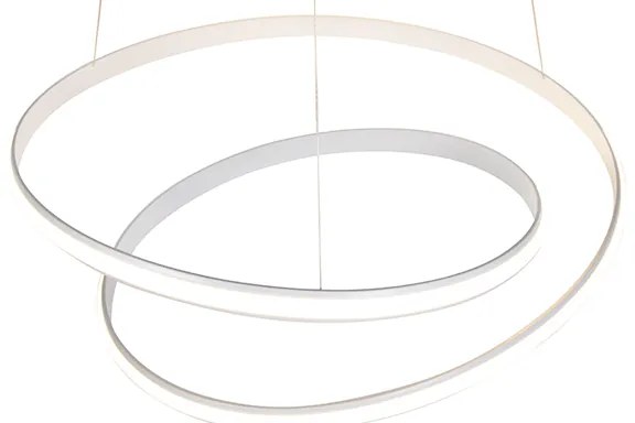 Modern függőlámpa fehér 74 cm beépített LED-del, dimmerrel - Rowan