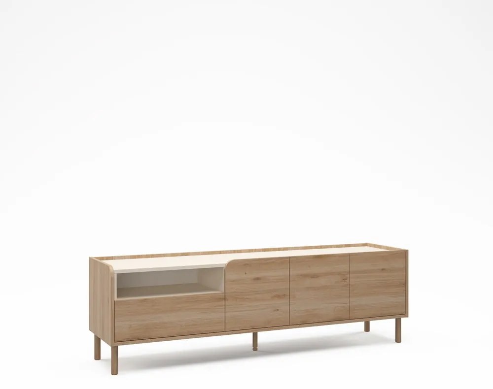 Natúr színű TV-állvány tölgyfa dekorral 180x55,5x44 cm Monza – Marckeric