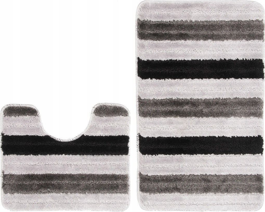Fürdőszobaszőnyeg 2 El. Csúszásgátló 3D szürke