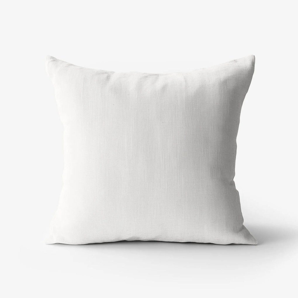Goldea lenvászon keveréket tartalmazó párnahuzat - fehér 45 x 45 cm