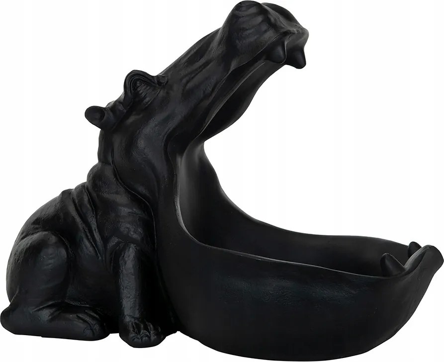 Víziló Figura Tál, fekete