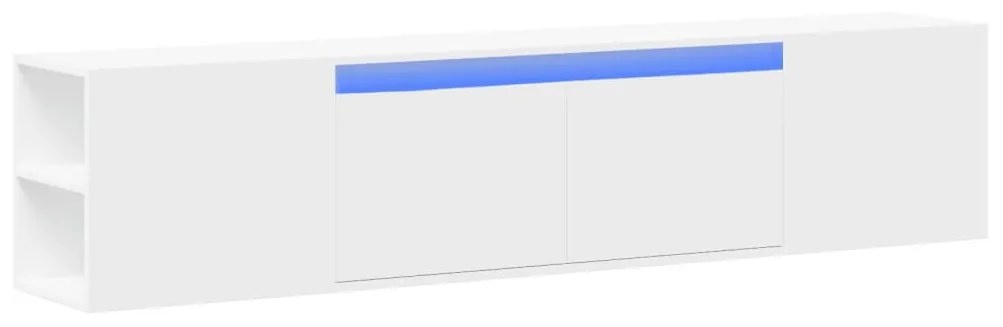 fehér falra szerelhető TV-szekrény LED-del 180 x 31 x 39,5 cm