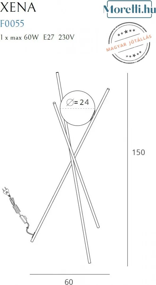 Állólámpa Bronz XENA MAXLIGHT F0055
