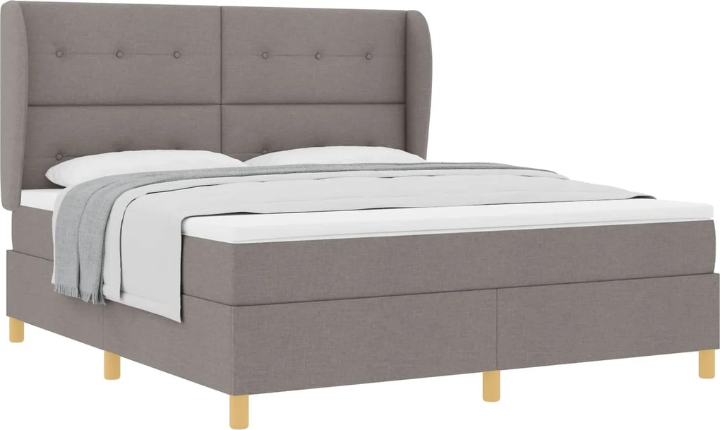 vidaXL Boxspring ágy matraccal Sötétszürke 90x190 cm Szövet Tópszínű