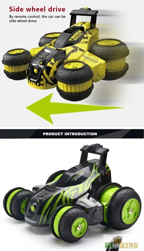 HB Toys Építőszett 1:28 4WD RC 2.4G Turbine Storm Stunt Car Távirányítású Pörgő Forgó Kaszkadőr Autó Építő Szett