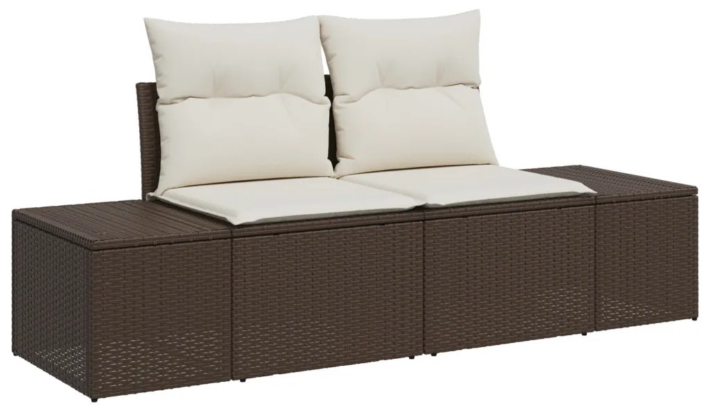Kerti Kanapé Szett 6 pcs Barna és krémszínű 264 x 154 x 85 cm