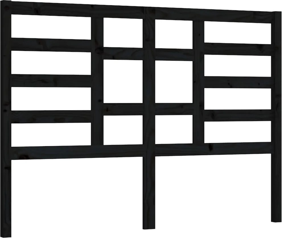 vidaXL fekete tömör fenyőfa ágyfejtámla 146 x 4 x 104 cm