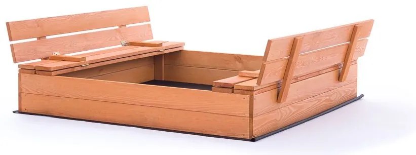 Homokozó padokkal 120cm impregnált + fedőlap + agrotextília SUN