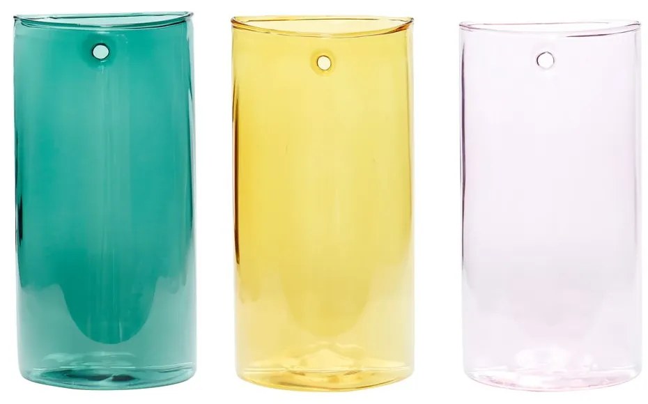 Üveg kézzel készített váza készlet 3 db-os (magasság 19 cm) Popsicle – Hübsch