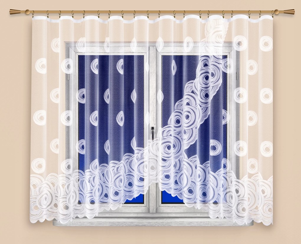 Mg Függöny 4325 Fehér Ív 340X160 kész szalaggal