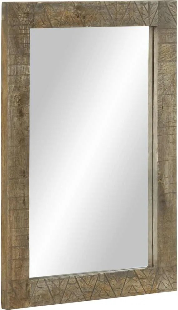 vidaXL fürdőszoba tükör 50x2,5x70 cm tömörfa mangó szürke